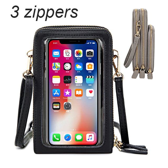 Touchable Cell Phone Shoulder Bags Women Multi-Functional Pocket Mini Crossbody Bag Card Purse Ladies Small Female Messenger Bag
