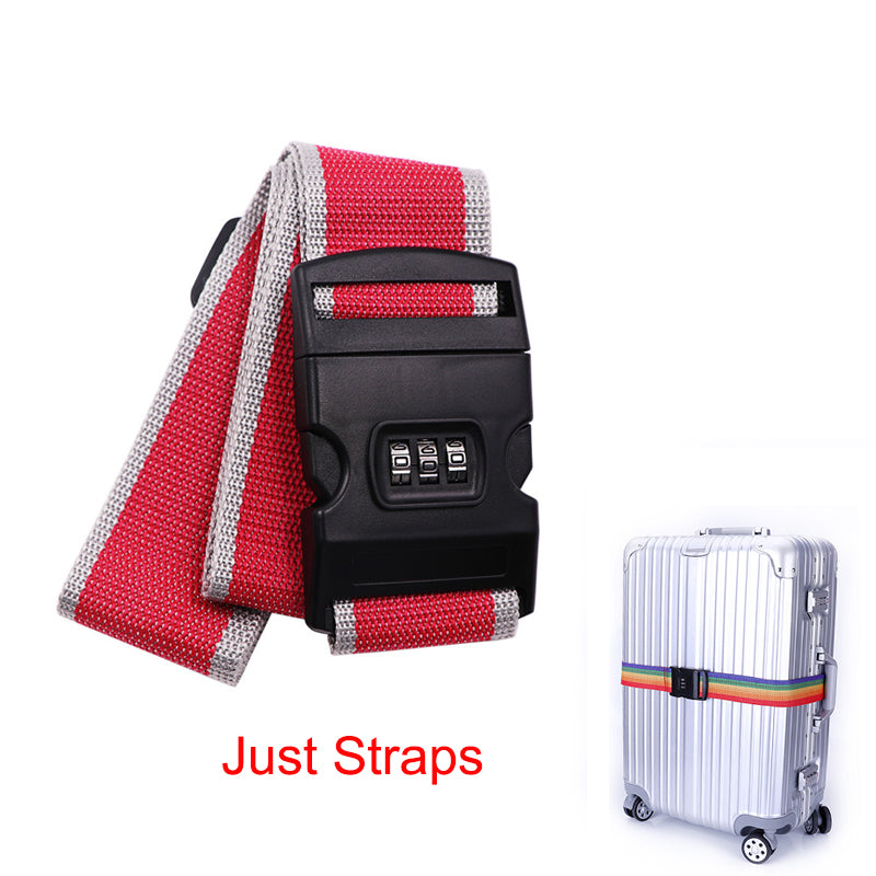 Travel Accessorises 200Cm Length Luggage Strap Adjustable Travel Suitcase Nylon Password Lock Buckle Strap Baggage Belts Tags
