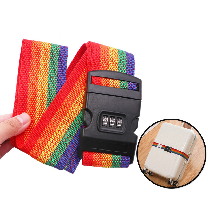 Travel Accessorises 200Cm Length Luggage Strap Adjustable Travel Suitcase Nylon Password Lock Buckle Strap Baggage Belts Tags
