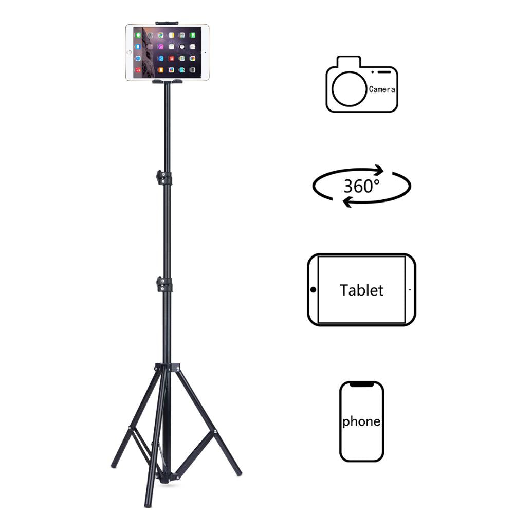Tripod Floor Stand For Ipad Pro 12.9 Air 2 3 4 20 To 50 Inch Adjustable Tablet Mount For Iphone 12 Mini Pro Promax Mobile Phone