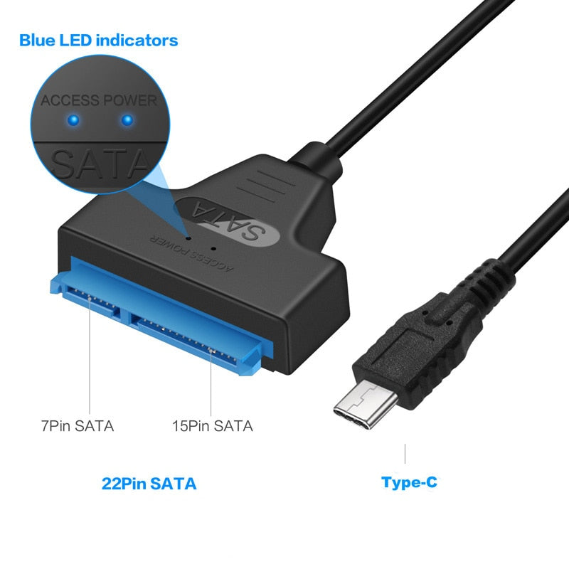 Type C Usb 3.1 Gen1 To Sata Iii Hdd Ssd Adapter Cable For 2.5 Inch Sata Drive Support Usap 20Cm Length