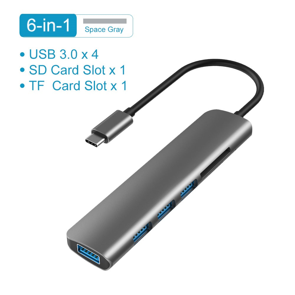 Usb 3.1 Type-C Hub To Hdmi Adapter 4K Thunderbolt 3 Usb C Hub With Hub 3.0 Tf Sd Reader Slot Pd For Macbook Pro/Air/Huawei Mate