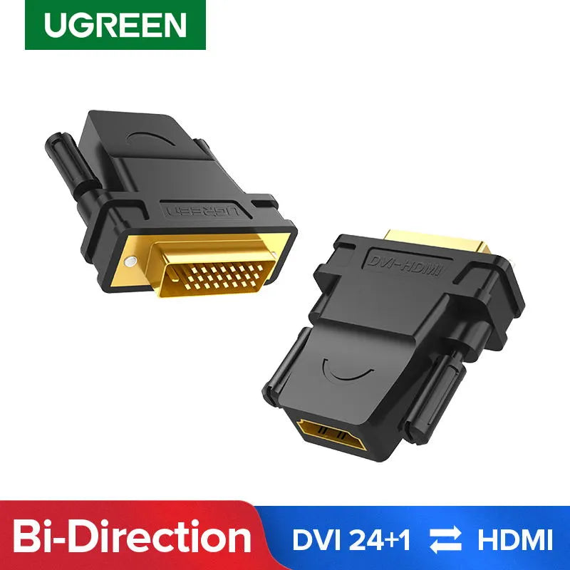 Ugreen Dvi To Hdmi Adapter Bidirectional Dvi-D 24+1 Male To Hdmi Female Cable Connector Converter For Hdtv Projector Hdmi To Dvi