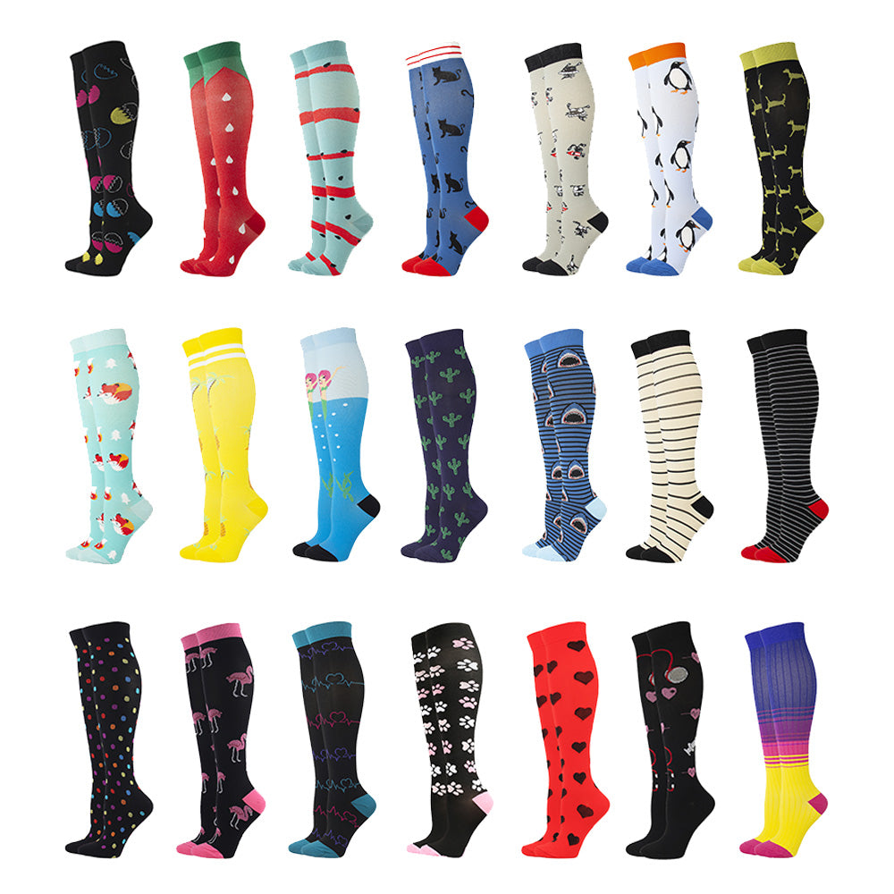 Unisex Fun Compression Socks Sports Warm Long Socks Boots Stockings Women Men Breathable Knee Socks Fit For Edema Varicose Veins