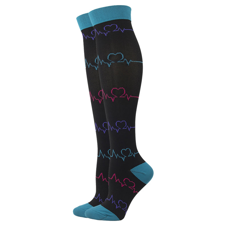 Unisex Fun Compression Socks Sports Warm Long Socks Boots Stockings Women Men Breathable Knee Socks Fit For Edema Varicose Veins