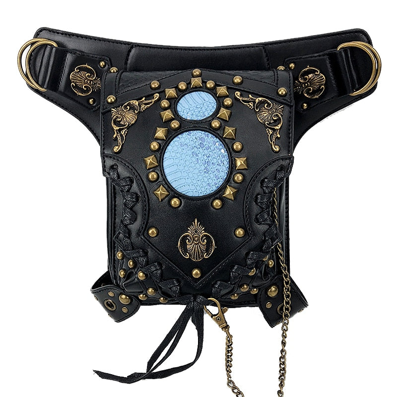 Unisex Steampunk Bag Steam Punk Retro Rock Gothic Goth Shoulder Waist Bags Packs Victorian Chain Bags Drop Leg Thigh Holster Bag
