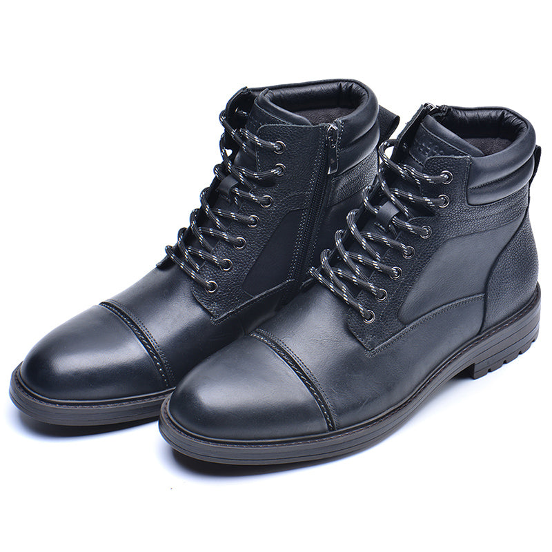 Vryheid High Quality Men Boots Genuine Leather Autumn Winter High Top Shoes Business Casual British Ankle Boots Big Size 7.5-13