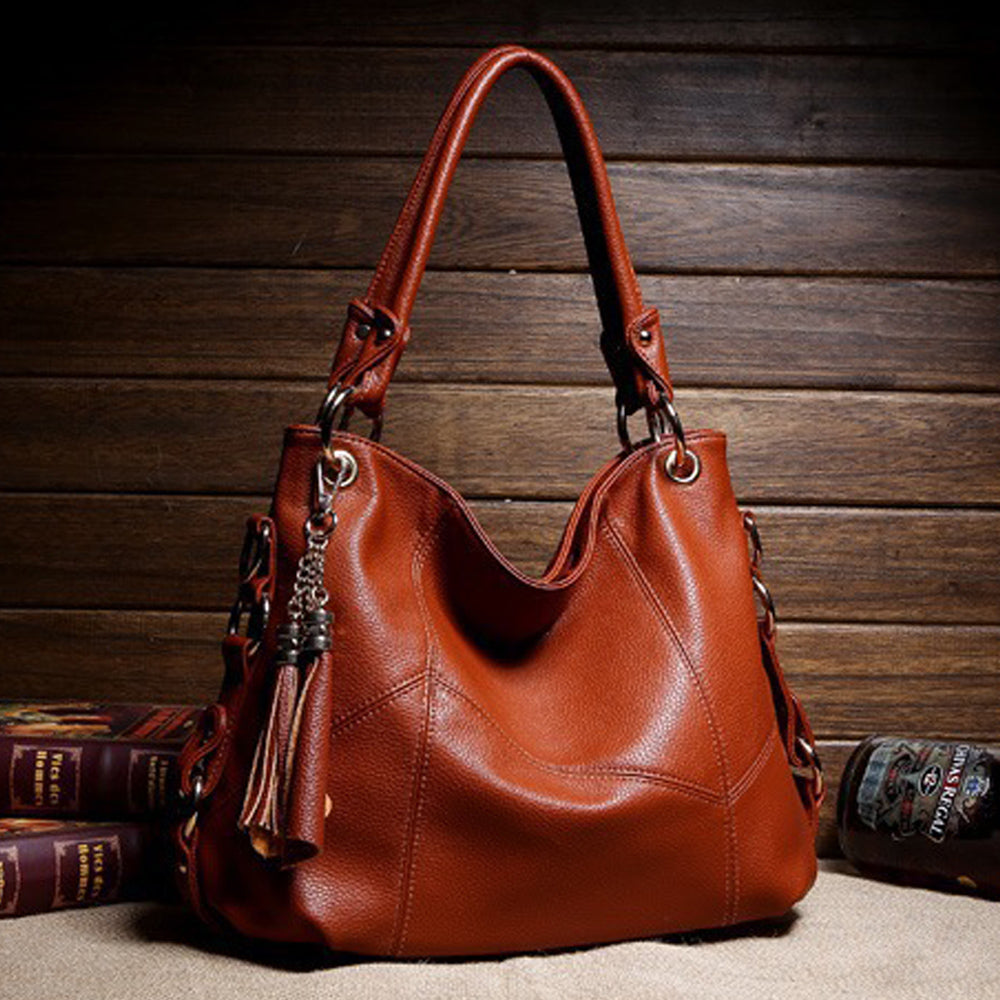 Valenkuci Women Messenger Bags For Women Leather Handbag Crossbody Bags Ladies Designer Shoulder Bag Tote Top-Handle Bag Vintage