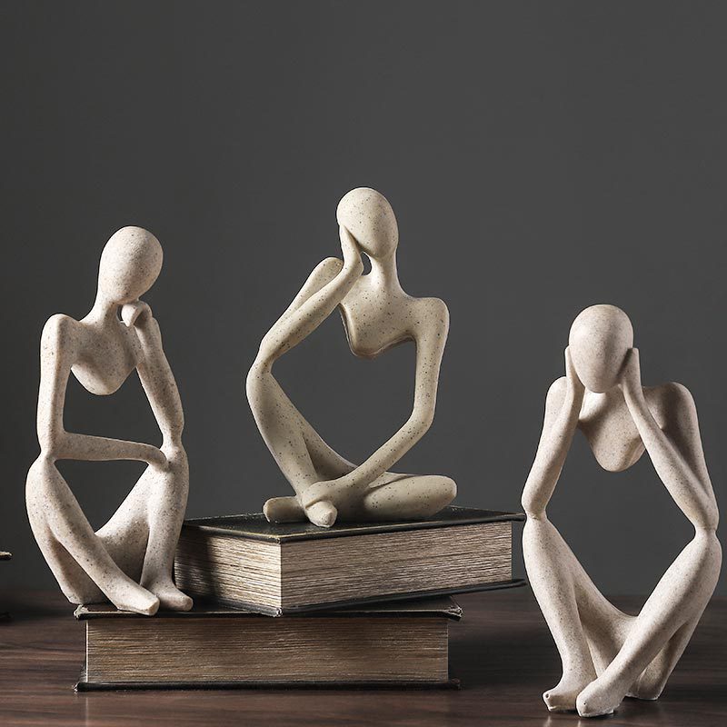 Vilead Nordic Abstract Thinker Statue Resin Figurine Office Home Decoration Accessories Desktop Decor Crafts Sculpture Modern
