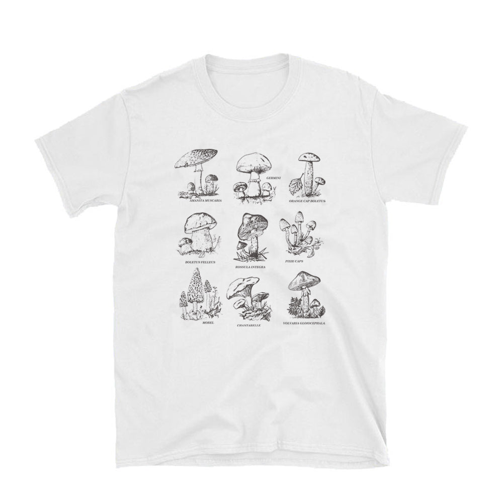 Vintage Fashion Mushroom Print Oversized T Shirt Egirl Grunge Aesthetic Streetwear Graphic Tees Women T-Shirts Cute Tops Clothes
