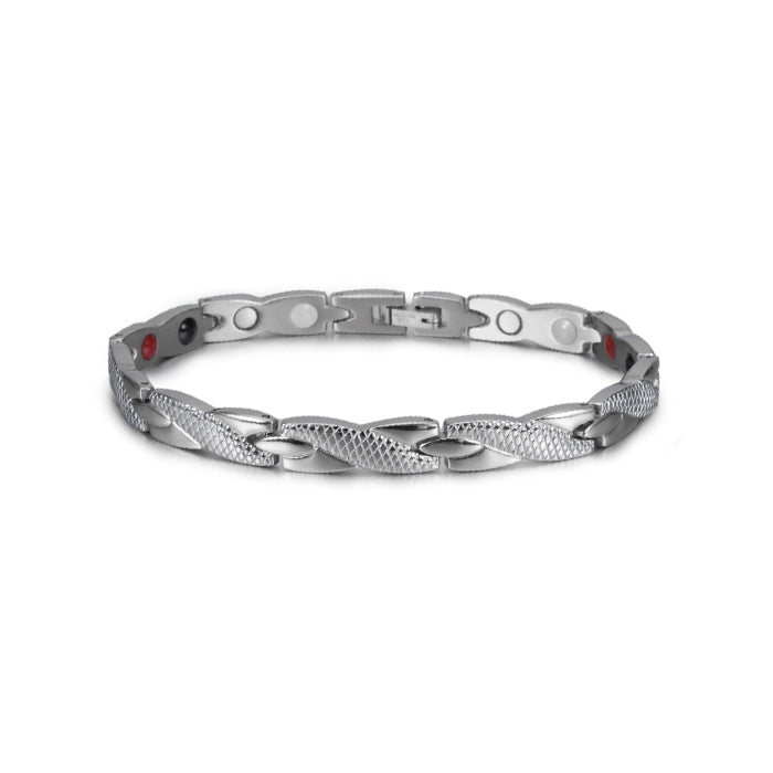 Vinterly Health Energy Bracelet Male Cross Stainless Steel Magnetic Bracelet Men Gold-Color Chain Link Bracelet For Men Jewelry
