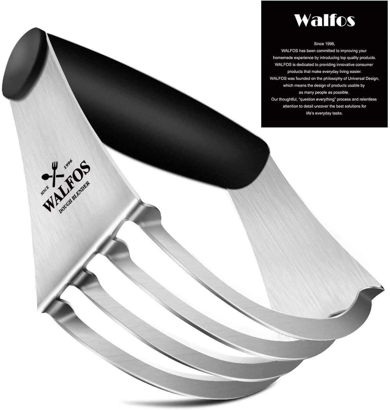 Walfos Dough Blender Multi-Purpose Pastry Cutter Heavy Duty Stainless Steel And Non-Slip Handle Dough Cutter Perfect For Pastry