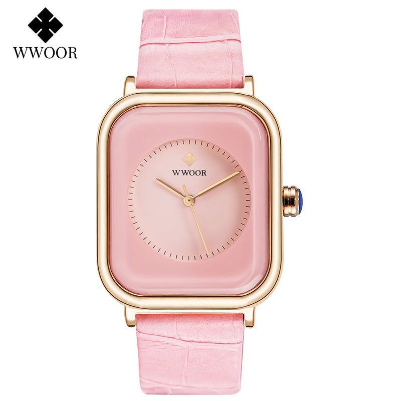 Wwoor Women Watches 2022 New Stylish Rhinestone Watch For Women Top Luxury Rose Gold Ladies Quartz Wristwatch Relogio Feminino