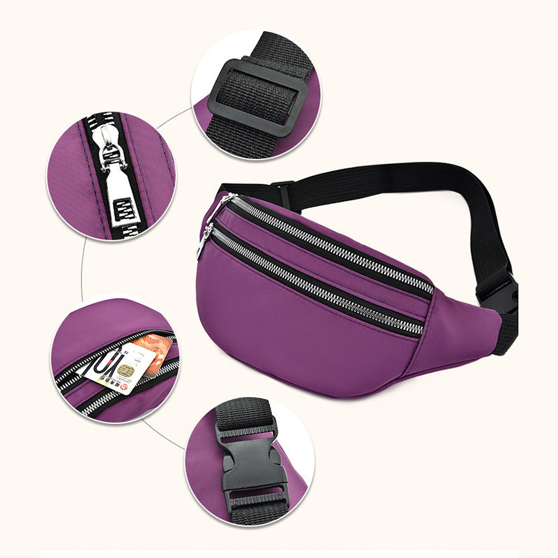 Waist Bag Women Fanny Pack Oxford Female Hip Bum Bag Men Banana Bag Women`S Belt Pocket Ladies Belly Money Pouch Fashion Purse