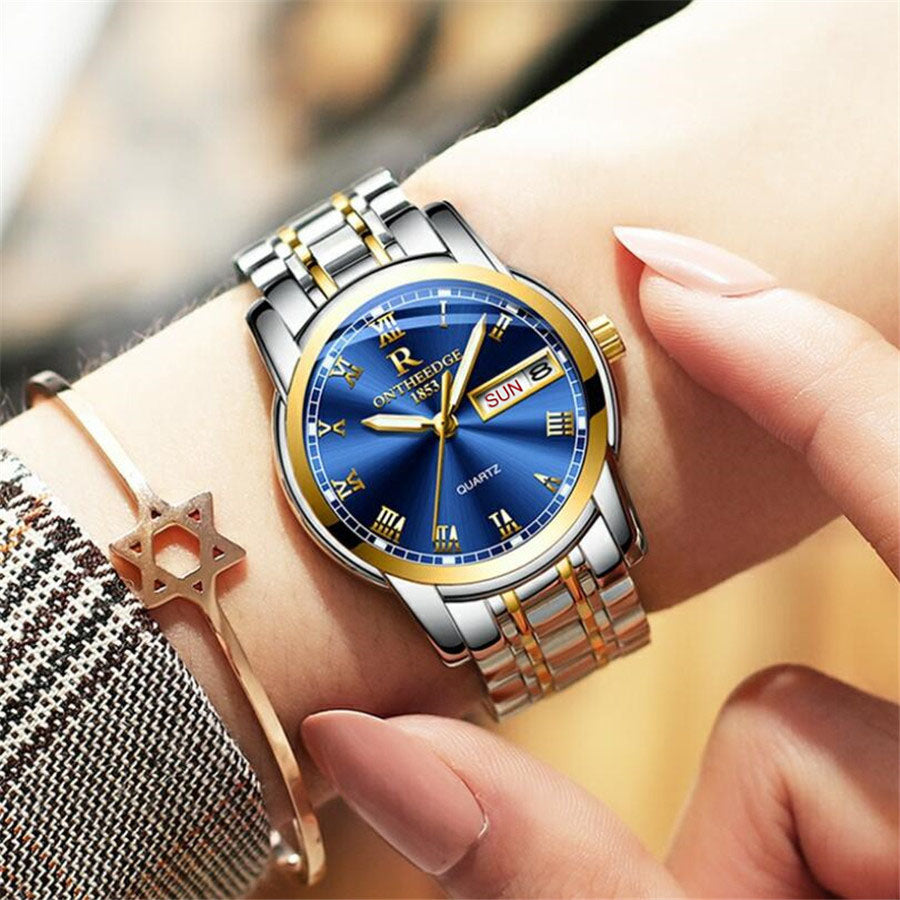 Watch Men Women Business Waterproof Clock Date Silver Steel Mens Watches Fashion Casual Ladies Quartz Wristwatch New