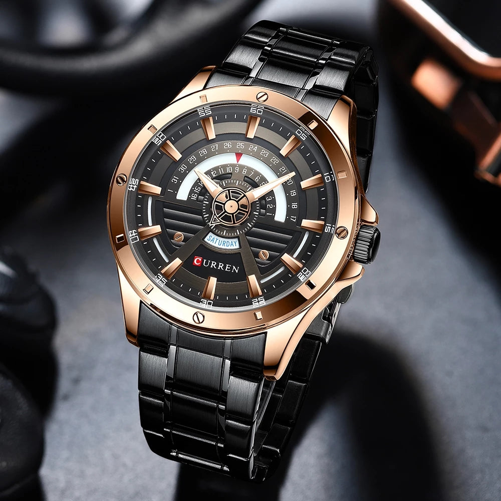 Watches Mens 2020 Curren New Fashion Quartz Stainless Steel Watch Date And Week Clock Male Creative Wristwatch