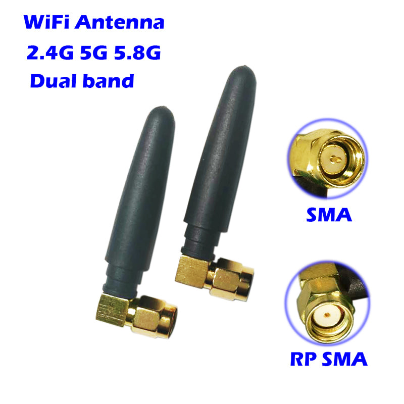 Wifi Antenna 2.4Ghz/5.8Ghz Dual Band 3Dbi Rpsma/Sma Connector Aeria For Pci Network Card Usb Adapter Hotspot Zigbee Ap Bluetooth