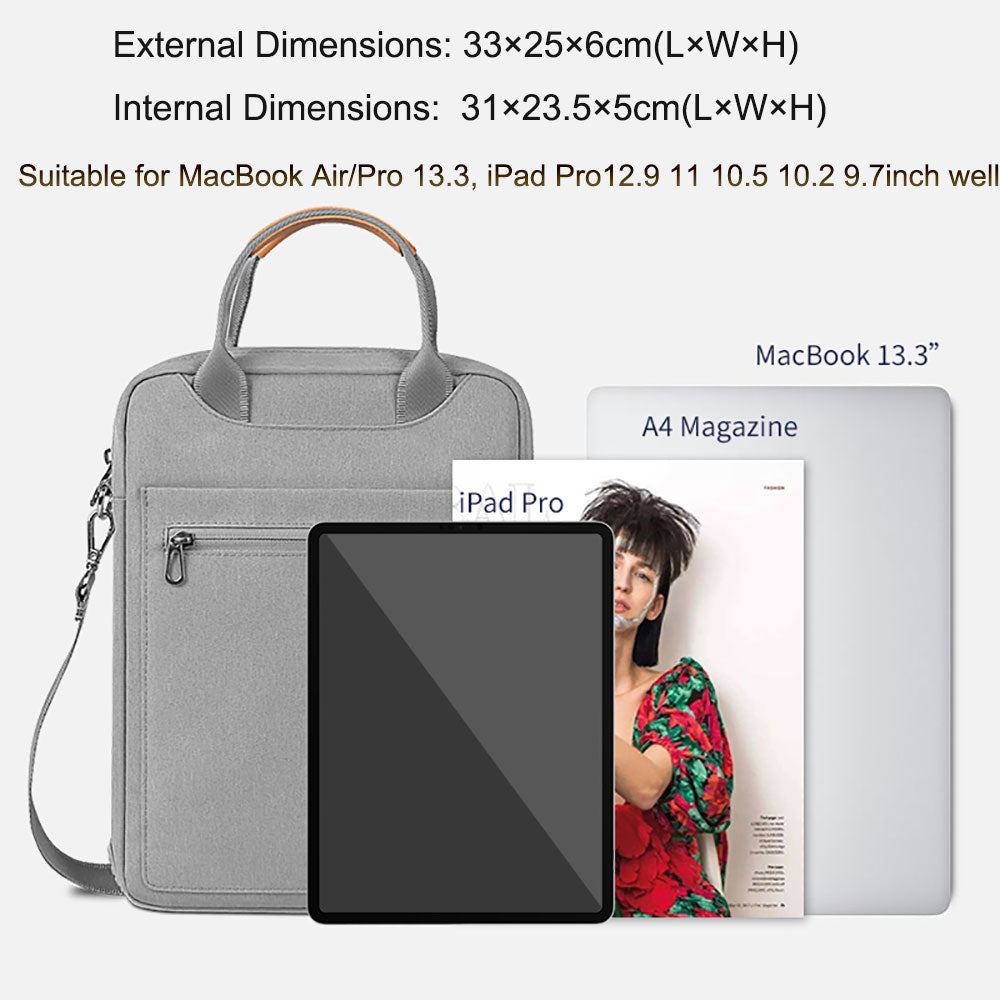 Wiwu Laptop Bag For Macbook Pro 13 A2338 2022 M2 M1 Waterproof Shoulder Bag For Ipad Pro 12.9 Carry Bag For Macbook Air 13.6 M2