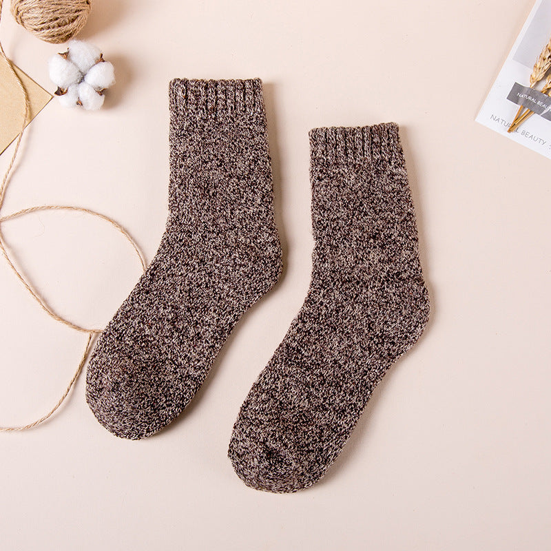 Winter Men'S Merino Wool Socks Super Thick Warm High Quality Harajuku Retro Snow Casual Antifreeze Cashmere Socks Men 3 Pair