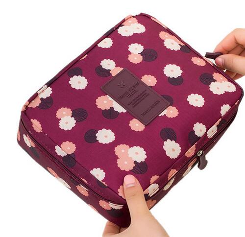 Women Cosmetic Bag Makeup Bag Case Make Up Organizer Toiletry Storage Neceser Rushed Floral Nylon Zipper New Travel Wash Pouch