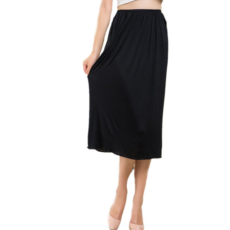 Women Half Slips Solid Casual Petticoat Skirt Knee Length Dress Lady Underskirts Vestidos Bottoming Skirts Underdress Sleepwears