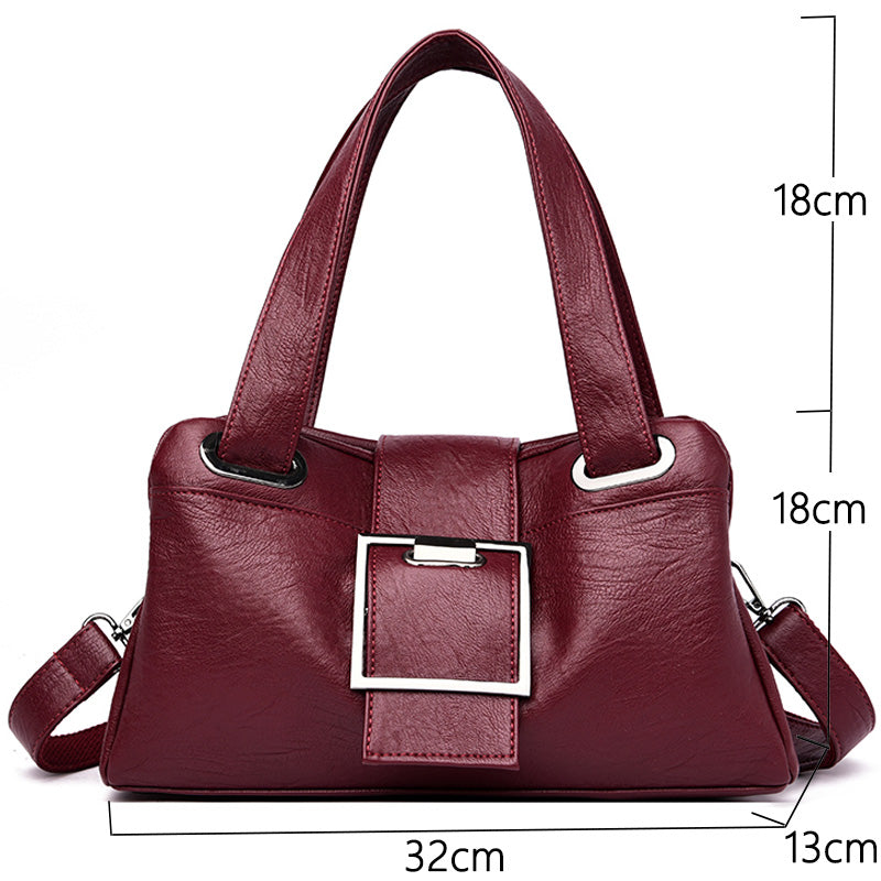 Women Leather Handbags Vintage Soft Leather Female Crossbody Shoulder Bags Designer Brand Ladies High Capacity Top-Handle Bags