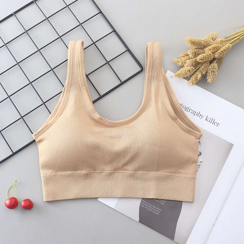 Women Tube Tops Bras V-Back Seamless Wrapped Chest Female Underwear Fitness Tank Top Streetwear Sleeveless Solid Sport Tops