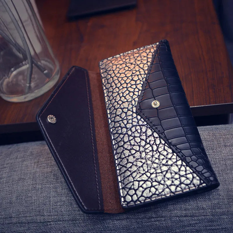 Women Wallets Fashion Alligator Pattern Design Casual Purses Pu Leather Woman Long Wallet Crocodile Cards Holder For Young Girls