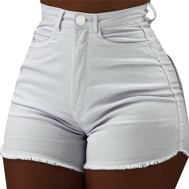 Women Fashion Tassel High Waist Denim Shorts Vintage Push Up Summer Sexy Casual Pocket Short Jeans Ladies Hotpants Club Shorts