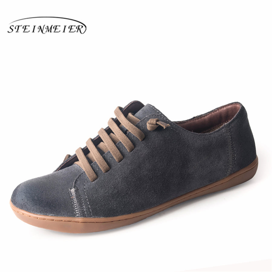 Women Flat Shoes Genuine Suede Leather Barefoot Casual Shoes Woman Flats Baleriny Sneakers Female Footwear Shoes 2022 Spring