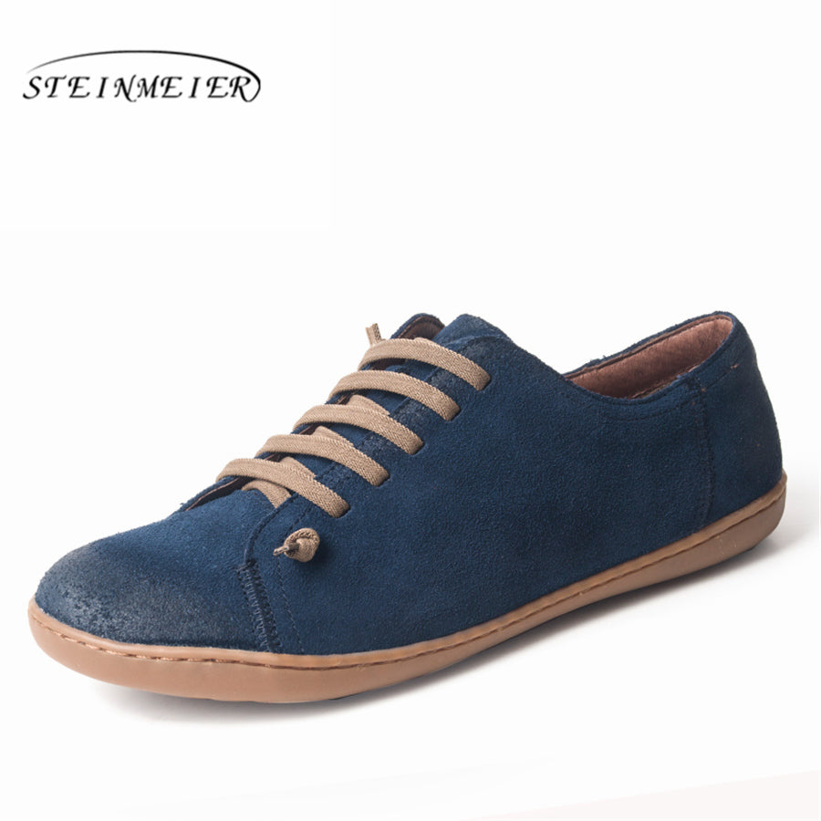 Women Flat Shoes Genuine Suede Leather Barefoot Casual Shoes Woman Flats Baleriny Sneakers Female Footwear Shoes 2022 Spring