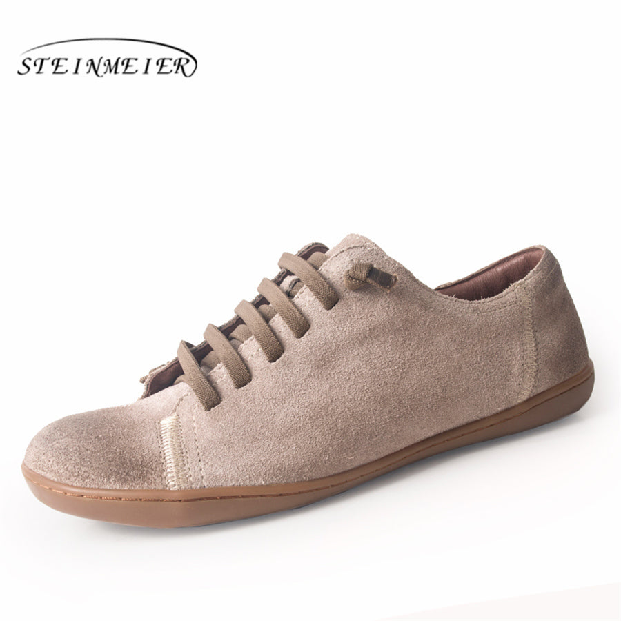 Women Flat Shoes Genuine Suede Leather Barefoot Casual Shoes Woman Flats Baleriny Sneakers Female Footwear Shoes 2022 Spring