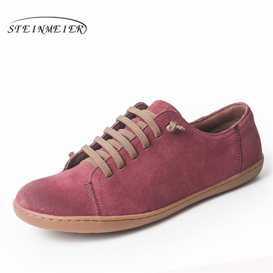 Women Flat Shoes Genuine Suede Leather Barefoot Casual Shoes Woman Flats Baleriny Sneakers Female Footwear Shoes 2022 Spring