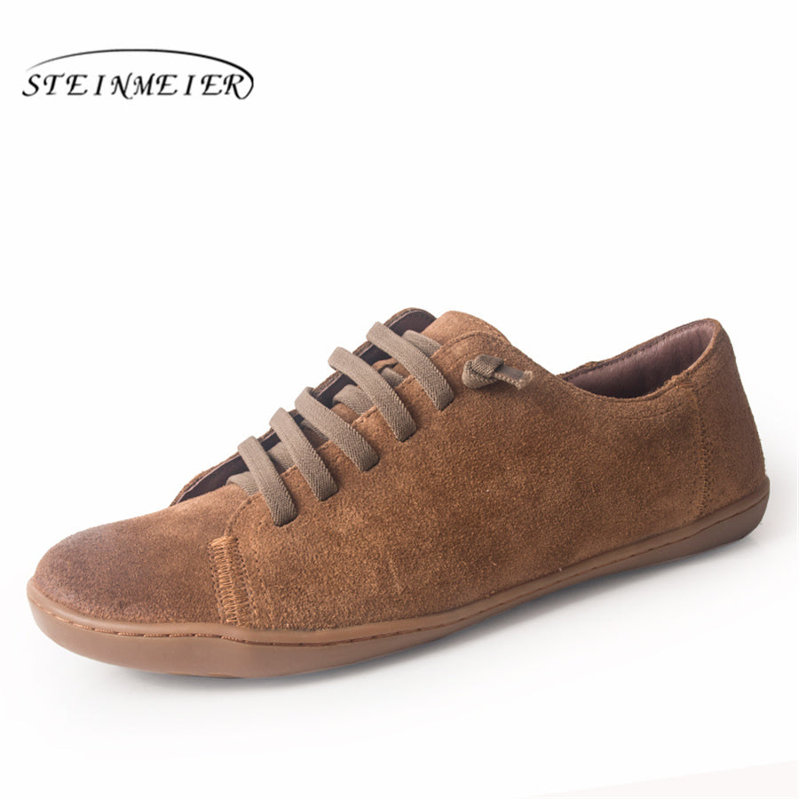 Women Flat Shoes Genuine Suede Leather Barefoot Casual Shoes Woman Flats Baleriny Sneakers Female Footwear Shoes 2022 Spring