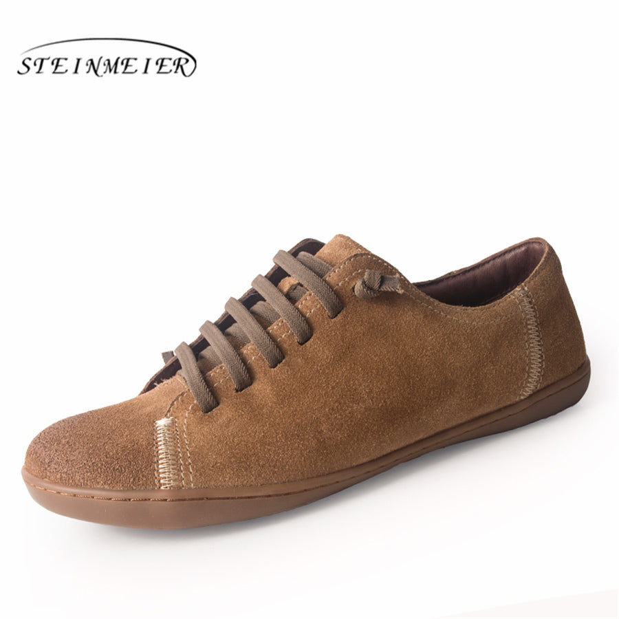 Women Flat Shoes Genuine Suede Leather Barefoot Casual Shoes Woman Flats Baleriny Sneakers Female Footwear Shoes 2022 Spring