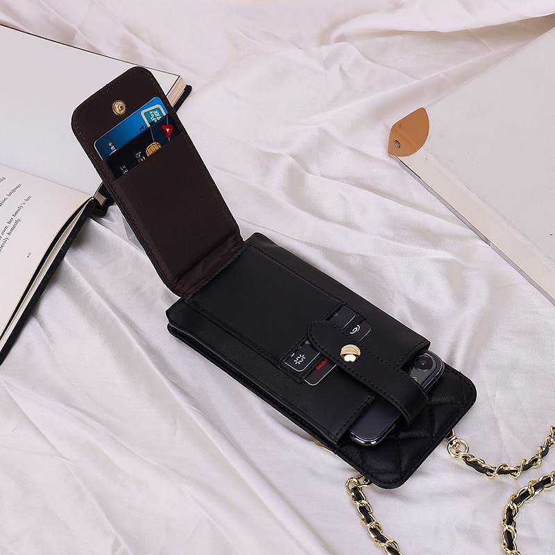 Women'S Diagonal Cross Leather Sheepskin Bags 2023 New Small Mobile Phone Bag Fashion Genuine Leather Brand Rhombus Shoulder Bag