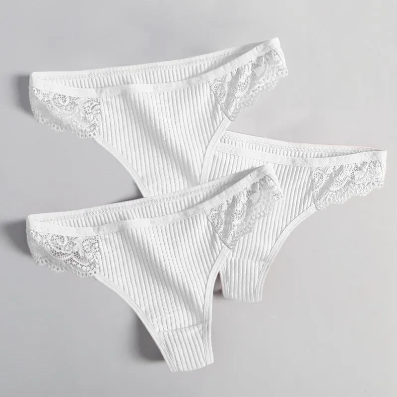 Women&#39;S Lace Fashion Cotton G-String Letter Thong Panties Sexy Low Waist Briefs Underwear Female Lingerie Intimate Pants