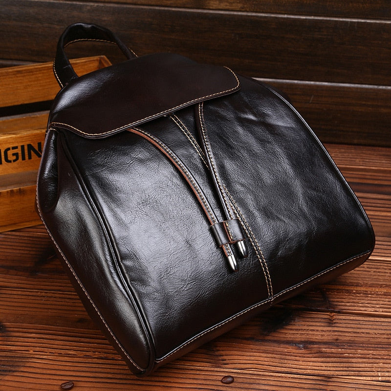 Women'S Cow Leather Casual Travel Backpack