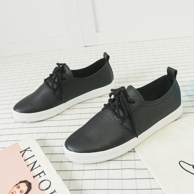 Womens Vulcanized Shoes Flats Cut Out Pu Leather Oxfords Flats Shoes Ladies Breathable Walking Sneakers Women Ballet Loafers