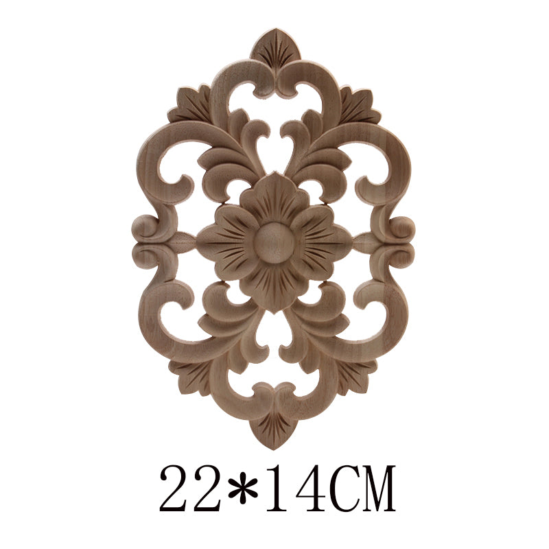 Wood Figurines Onlay Wood Applique Wood Decal Decor Antique European Long Large Floral Wooden Furniture Cabinet Walls European