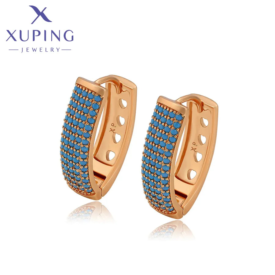 Xuping Jewelry New Arrival Fashion Hoope Earrings Gold Plated For Women 94357