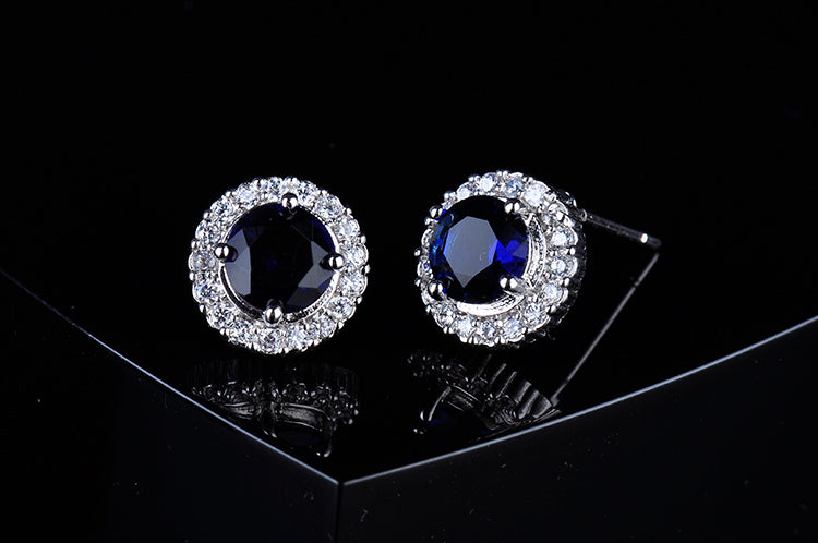 Yan Mei Wholesale 2016 New Silver Color Zircon Stud Earrings Fashion Jewelry For Women Gle3605