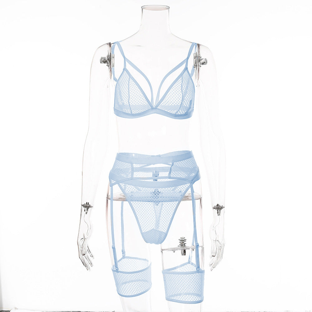 Yimunancy 3-Piece Bra Set Women Hallow Out Transparent Bra Set 2020 Ladies Sexy Underwear Lingerie Set
