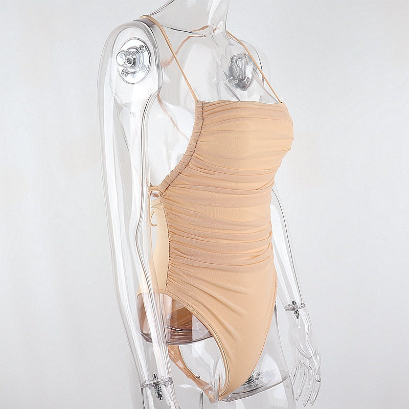 Yimunancy Spaghetti Strap Bodysuit Women Square Collor Skinny Bodysuit 2021 Spring Ladies Sexy Bodysuit Body Femme