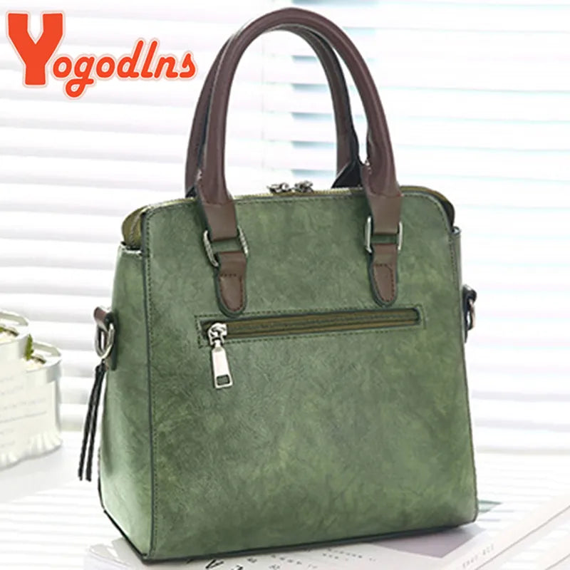Yogodlns Vintage Cat Tassel Luxury Handbag Women Bags Double Zipper Crossbody Bags Shoulder Bag Casual Shell Tote Ladie