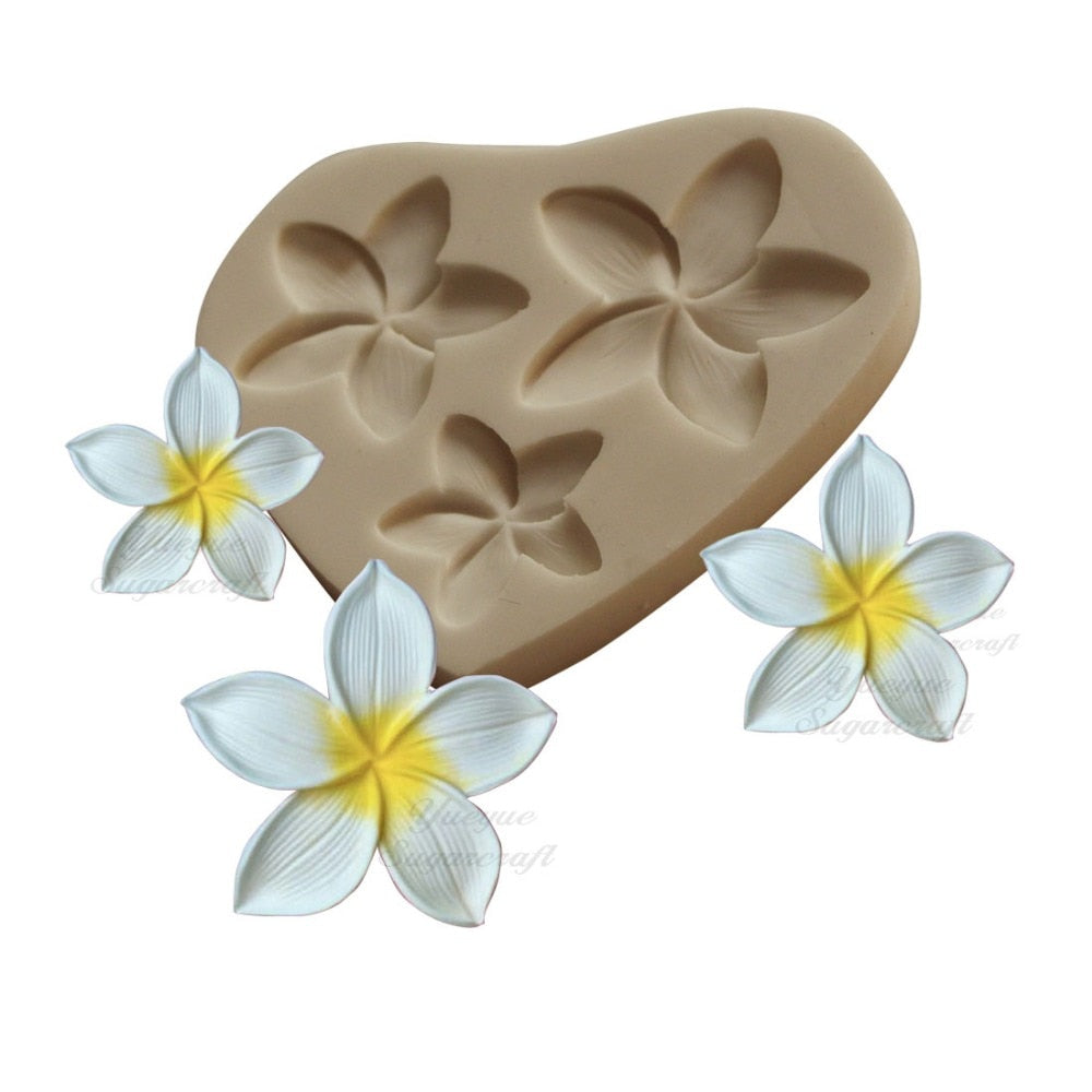 Yueyue Sugarcraft Plumeria Flower Silicone Mold Fondant Mold Cake Decorating Tools Chocolate Gumpaste Mold