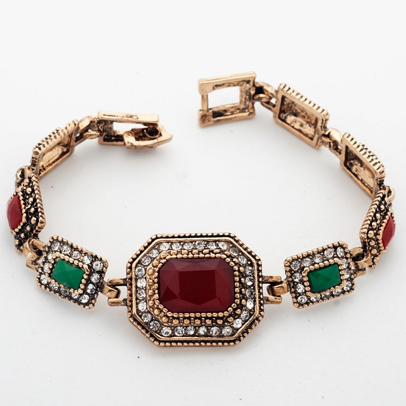Yunkingdom Exaggerate Bracelets Ancient Gold Color Vintage Resin Classic Jewelry Wholesale Yun0689