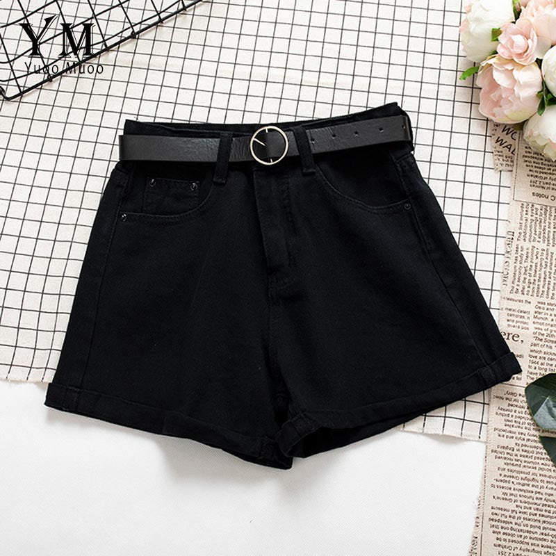 Yuoomuoo All Match Sashes Casual Women Denim Shorts Crimping High Waist Slim Summer Jeans Shorts Feminino Chic Hot Ladies Bottom