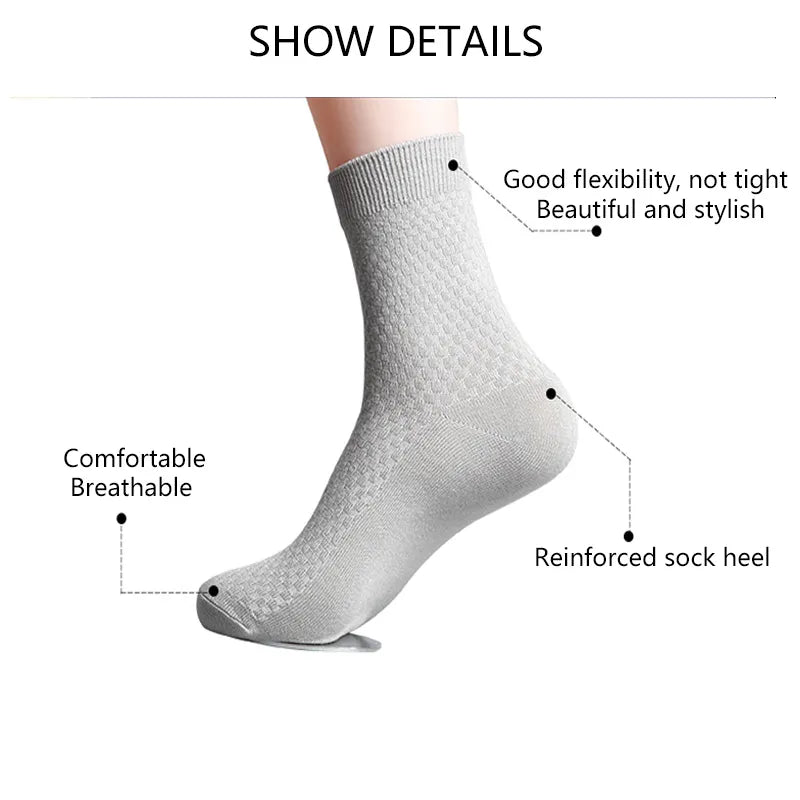 Ztoet Brand Men&#39;S Bamboo Fiber Socks New Black Business Breathable Deodorant Compression Socks Men Long Socks Big Size Eu38-48