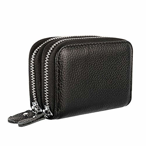 Zipper Wallet Purses Design Genuine Leather Ladies Women'S Genuine Leather Rfid Secure Zipper Credit Card Holder